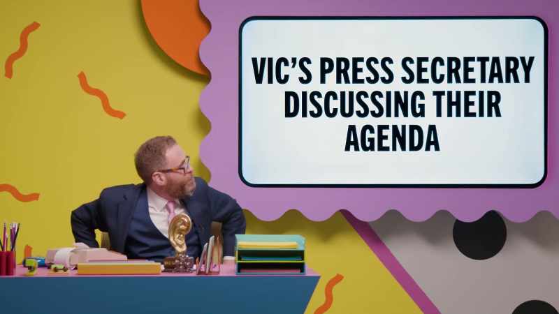 Vic's press secretary discussing their agenda