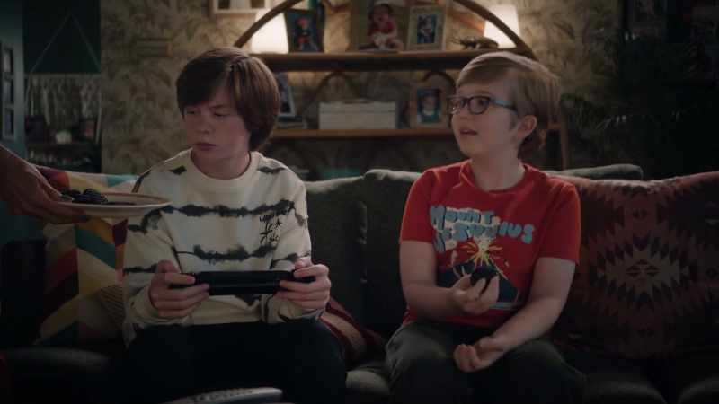 [ Video game sounds stop ]