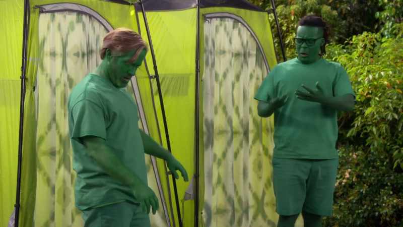 Wait a minute. I look green and stupid too