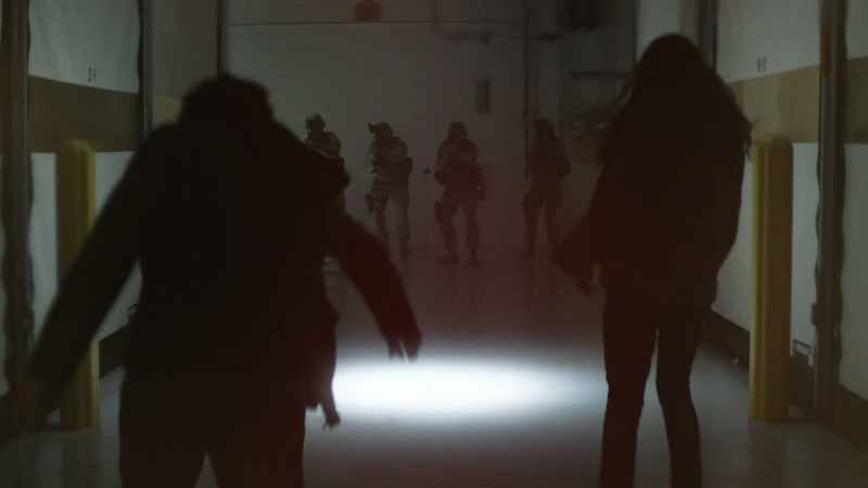 [Walkers growling, gunshots echoing]