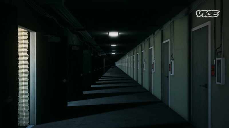 Walking down there is a series of hallways