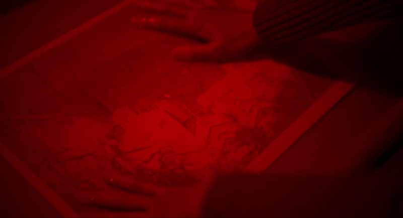 Warm the print with your... body, from your hands