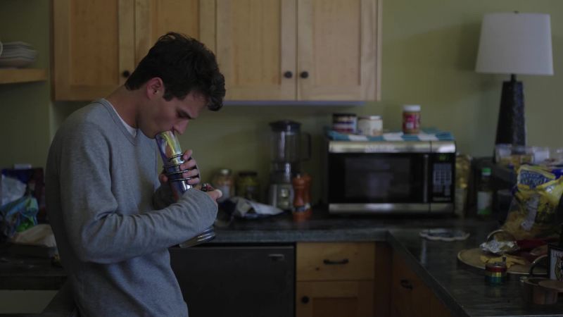 [water bubbling] - [microwave beeps]