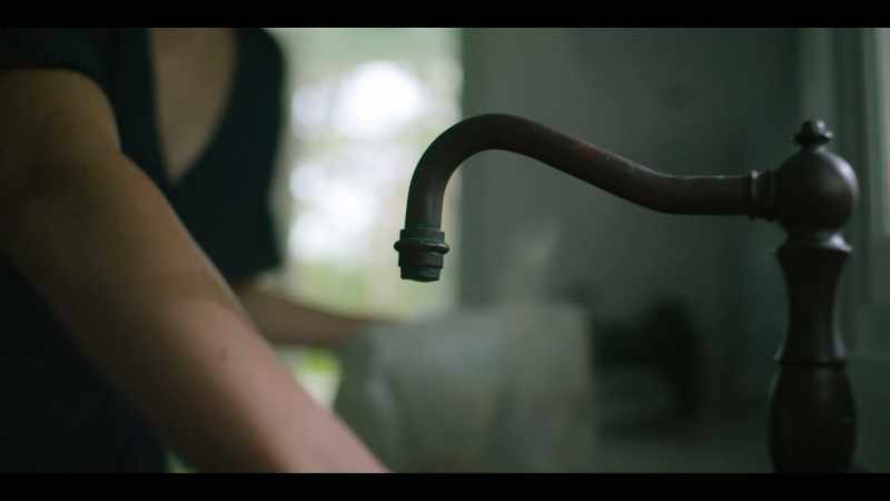 [Water running]