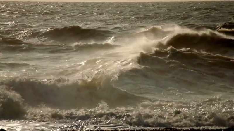 (waves crashing)