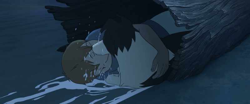 (WAVES CRASHING) - (STELLA BARKS SOFTLY)