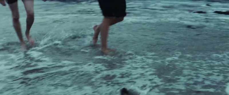 (Waves lapping on shore)