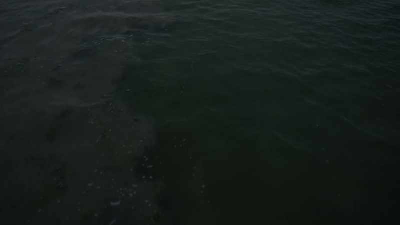 (waves lapping)