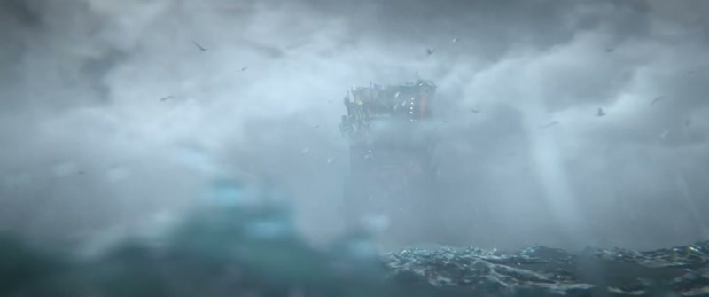 (waves splashing) (seagulls squawking)