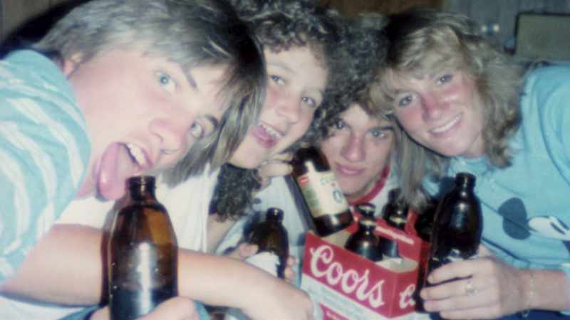 We had a little party, drinking some Coors beer