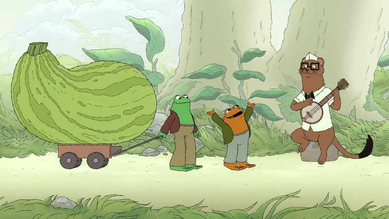 We are off to town to show everyonethe marvelous squash that Frog grew