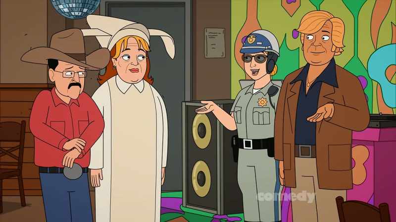 We both went as cops, but from different shows