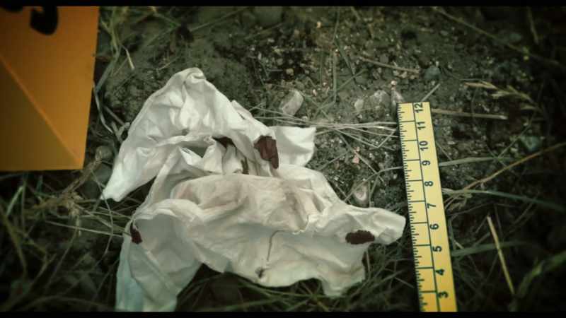 We came across a bloodstained tissue