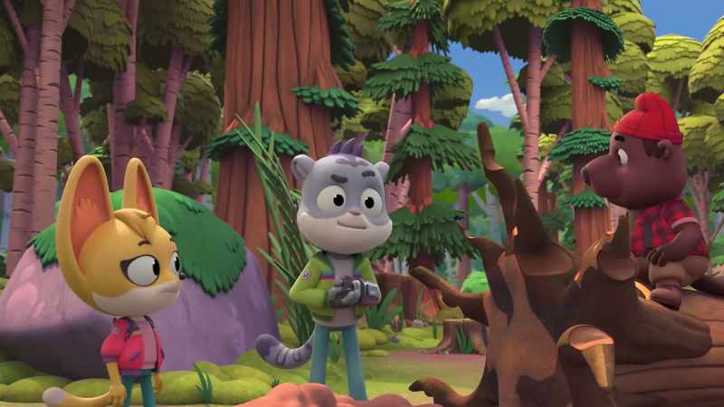 We can follow the falling trees to nab the root nibbler!