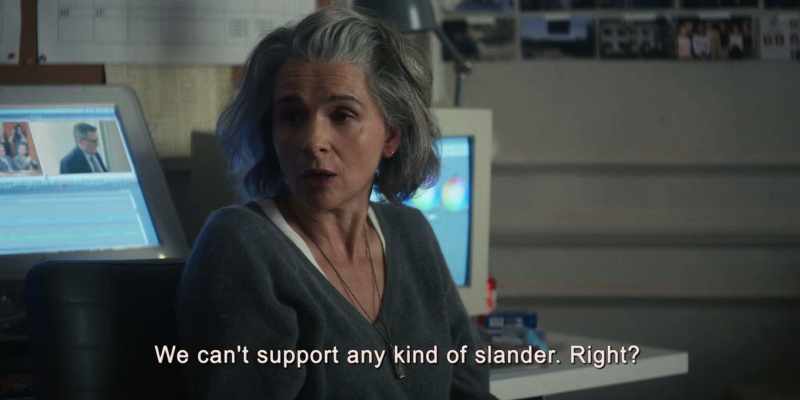 We can't support any kind of slander. Right?