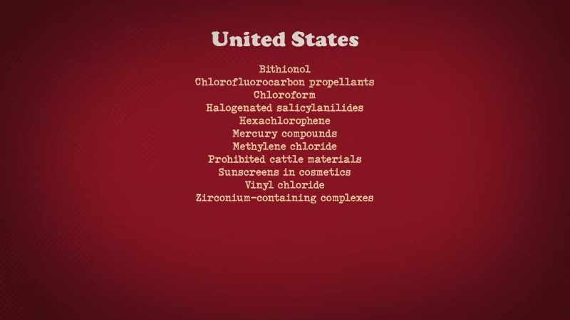 We currently ban only 11 harmful chemicals