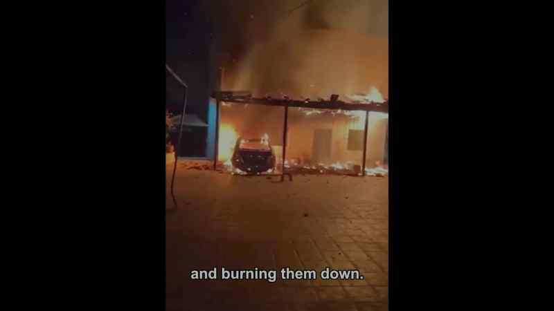 We encountered settlers attacking houses and burning them