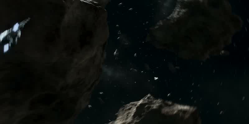 We exited slipspace into an asteroid field