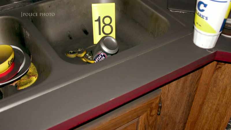We found a beer canned upside down in the sink