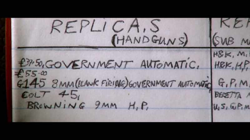 We found a handwritten list of firearms