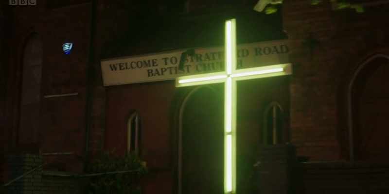 We go past a church