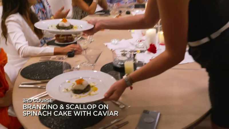 We got Mediterranean branzino with scallop
