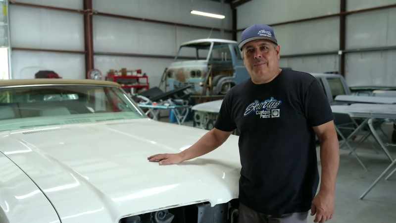 We got our '71 Oldsmobile in the bodywork area