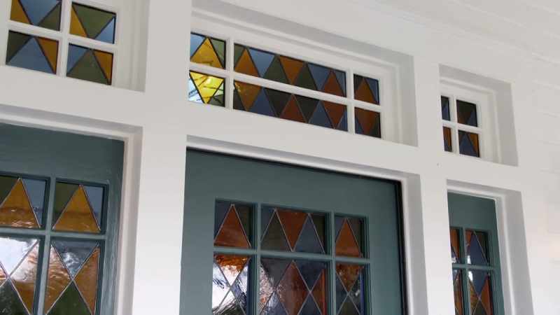 We got to still highlight the gorgeous leaded-glass