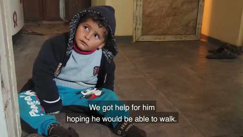 We helped him hoping he would be able to walk