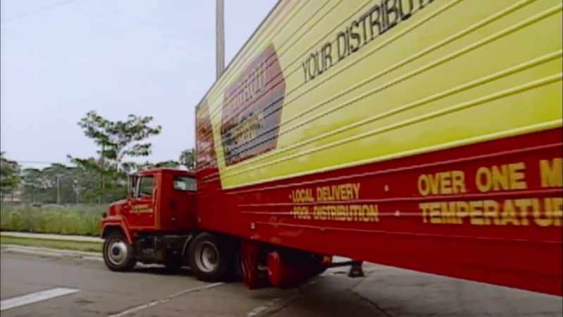 We just saw five more refrigerated trucks go by us