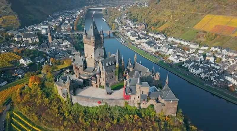 We leave behind Cochem Castle, continuing northeast on the river