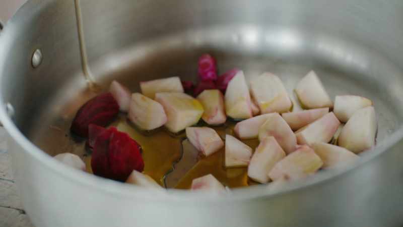 We leave the beets to roast slowly