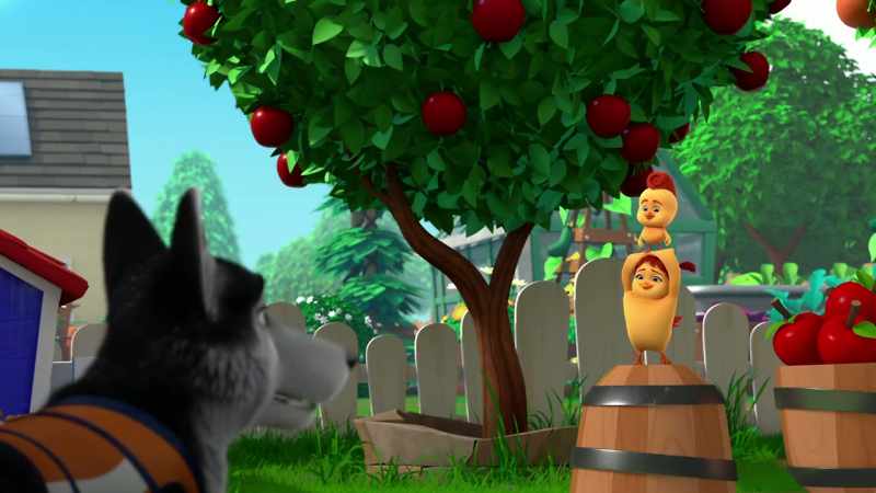 We picked all the apples down low for the pie Mom's making