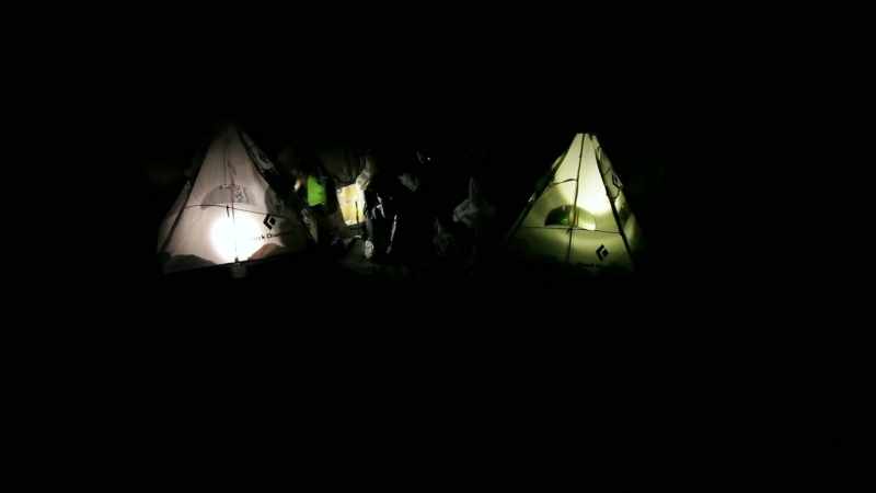We rappelled back to our camp below the traverse