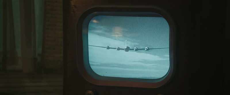 We see an actual atomic bombing run