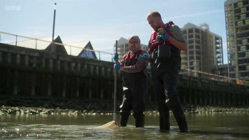 We test the water along the dock to see if there's any problems