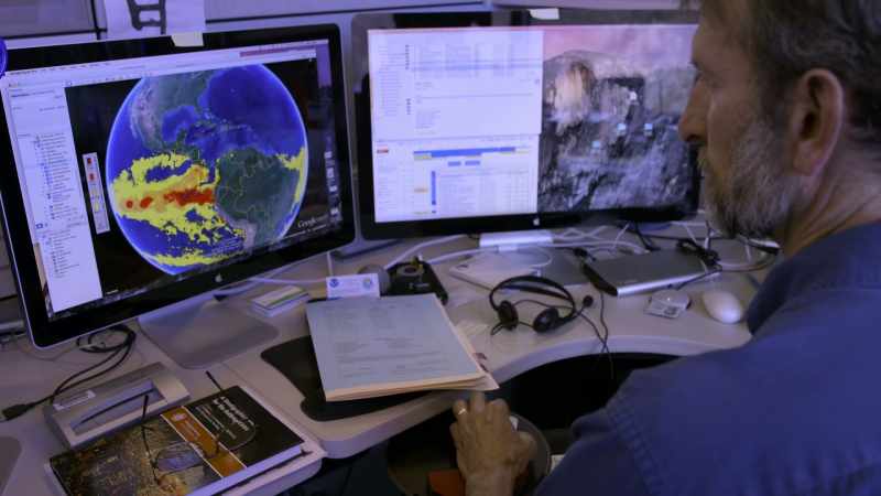 We use satellites to look at the sea surface temperatures