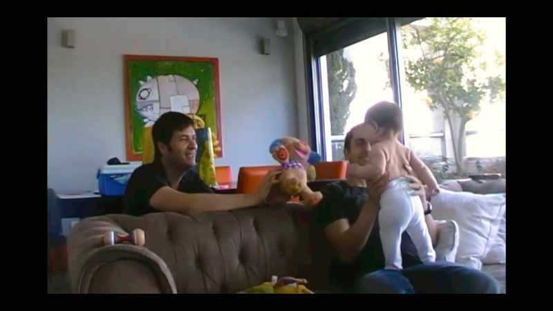 We videotaped in the home, the baby interacting