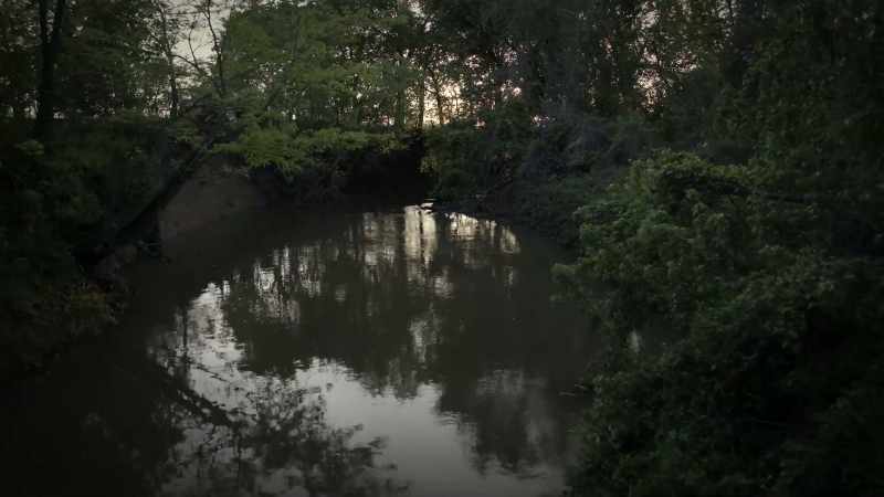 We walked the creek bed that night