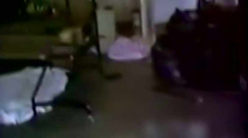 We walked through her kitchen and into her garage