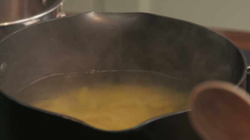 We will time it. That is 12-minute pasta