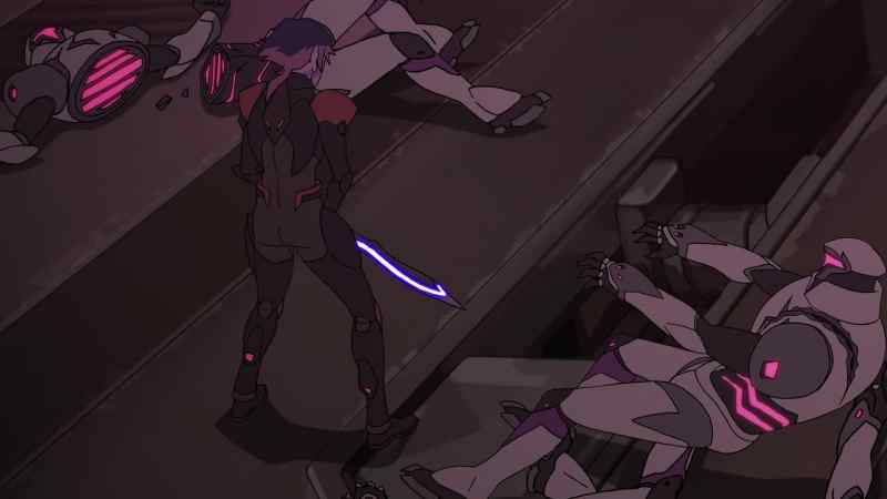 [weapons cocking, whirring]
