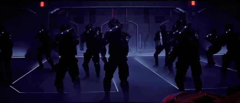 [weapons powering up]