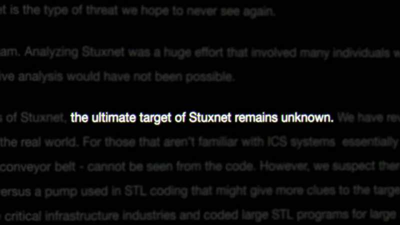We'd been publishing information about Stuxnet