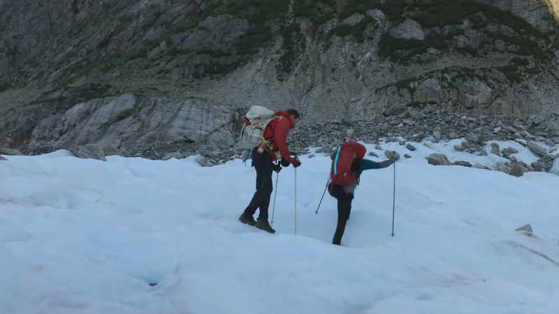 We're about to hike over a glacier