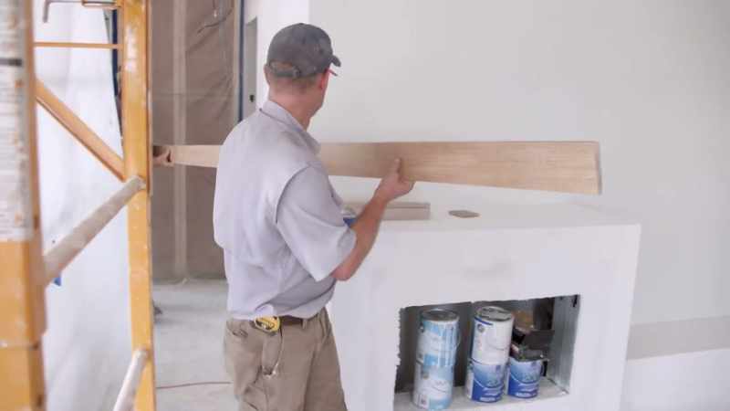 We're adding warmth to this space by putting