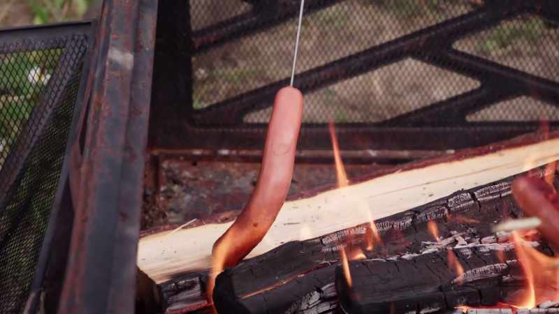 We're approaching nirvana, with hot dogs cooking here