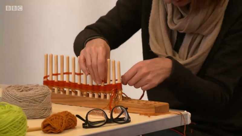 We're doing a peg loom weaving course