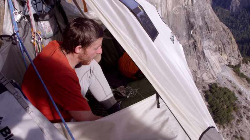'We're sitting in a portaledge, which is basically'