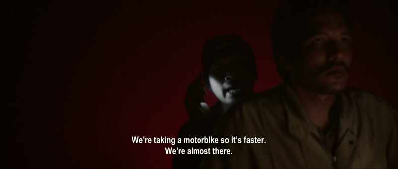 We're taking a motorbike so it's faster